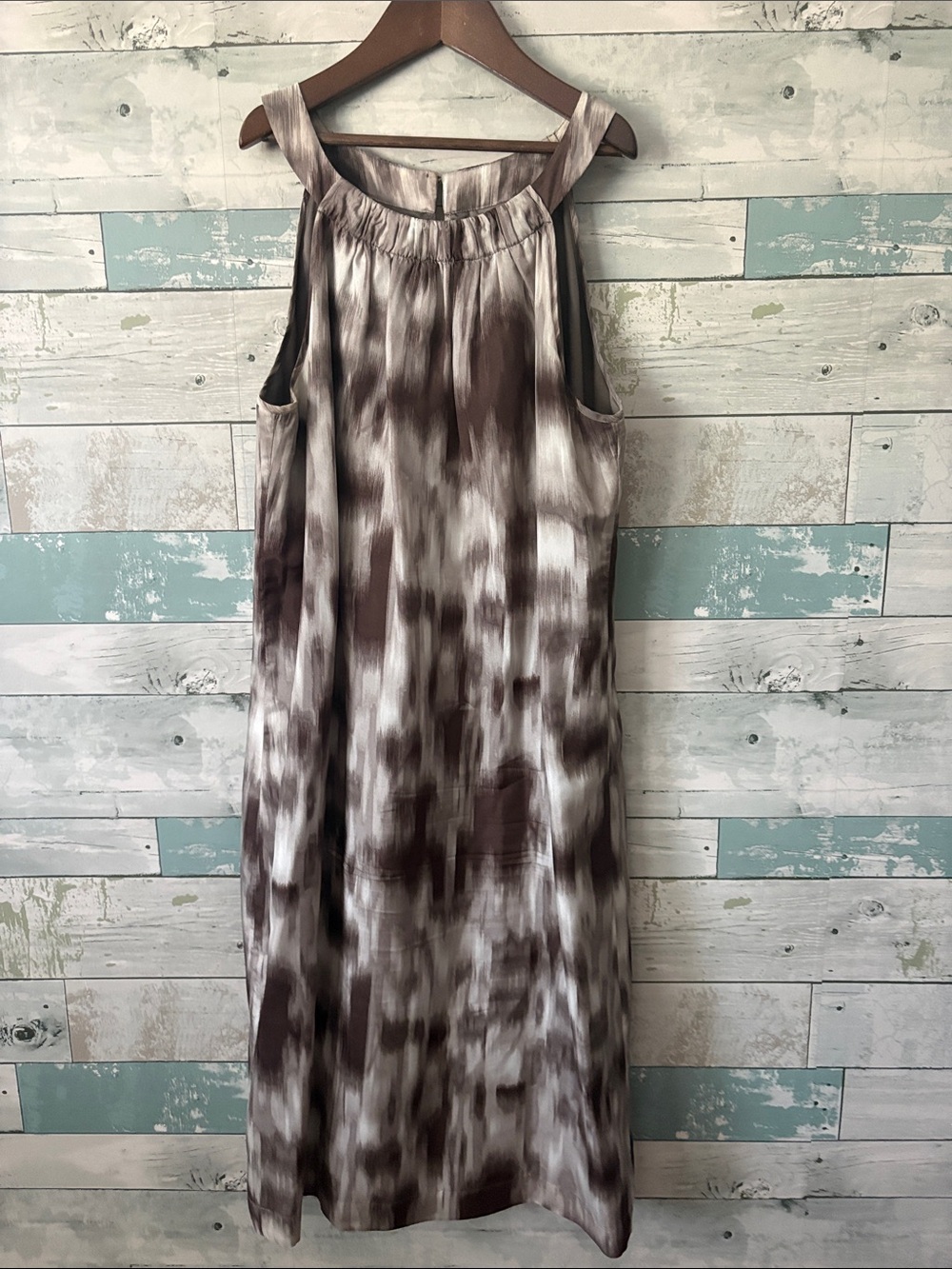 Esprit Brown and White Tie-Dye Maxi Dress